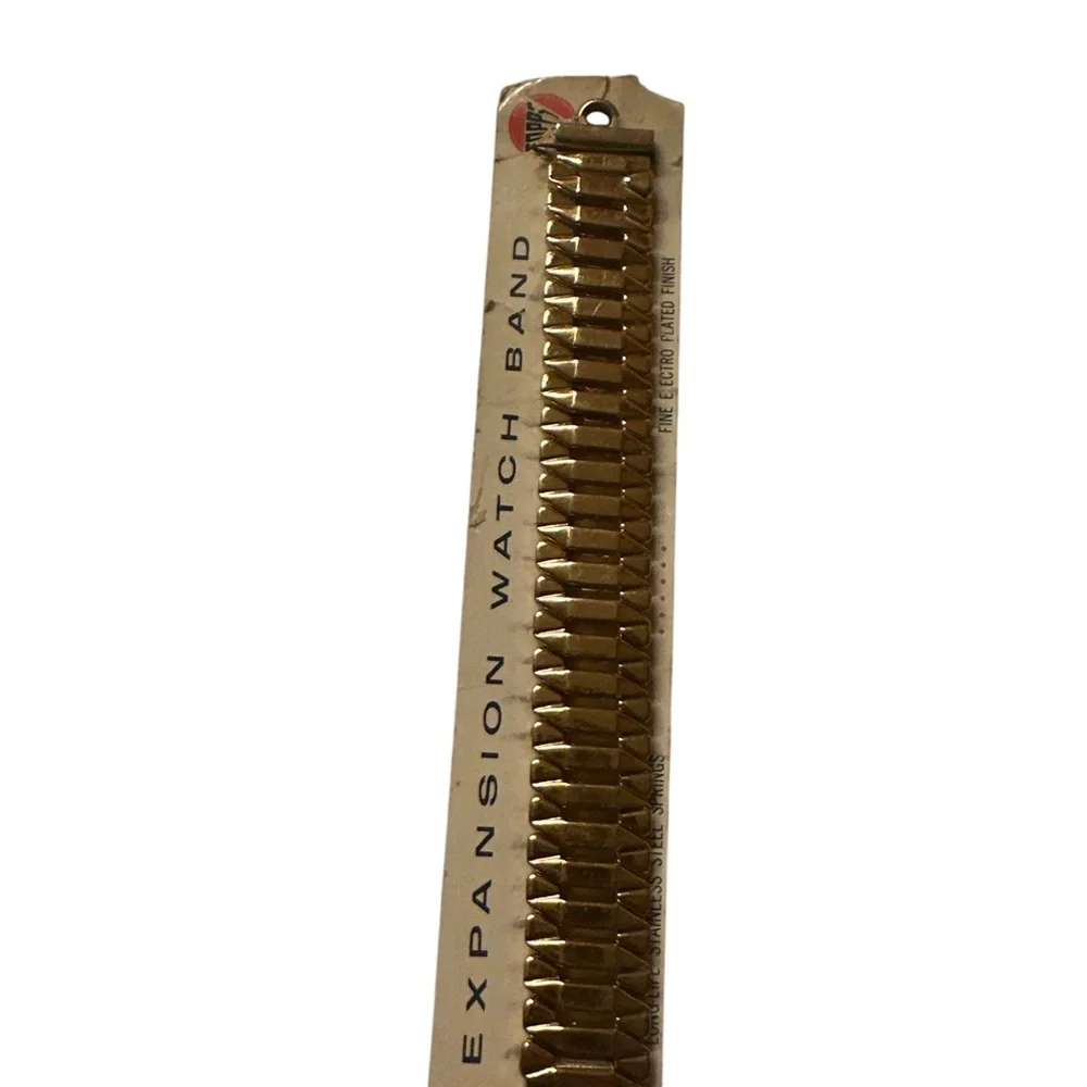 Vintage Speidel Gold Tone Expansion Watch Band NOS on Card USA
